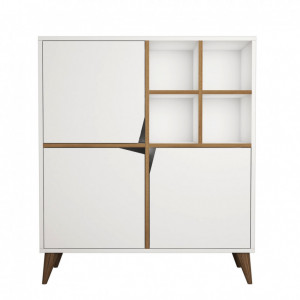 Comoda Model Pulse, Alb/Nuc, 100x30x115 cm - Img 4