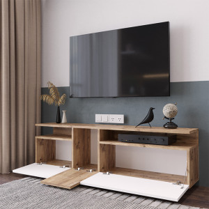 Comoda TV Elana sonoma - alb 150x29.5x46.3cm - Img 2