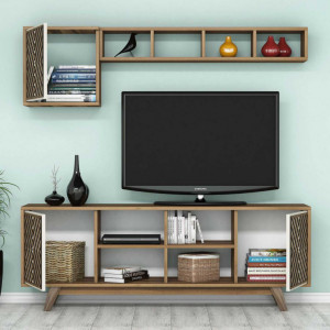 Comoda TV İnci - Walnut, Crem - Img 2