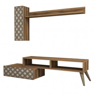 Comoda TV Planet - Walnut, Crem - Img 5