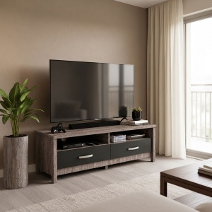 Comoda TV Podizor, Stejar/Antracit, 120 x 45 x 42,5 cm