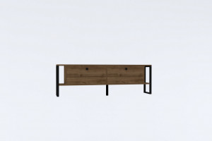 Comoda TV Salvador, Model Ahu, 160x50.4x24.5 cm, Nuc - Img 3
