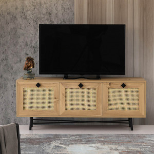 Comoda TV Salvador, Model Alcazar, 140x60x40 cm, Stejar - Img 1
