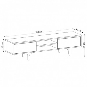 Comoda TV Salvador, Model Artemis, 150x47x40 cm, Stejar - Img 4