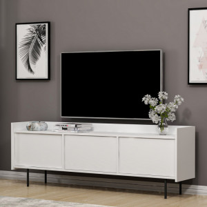 Comoda TV Salvador, Model Atlas, 183.6x63x37 cm, Alb - Img 3