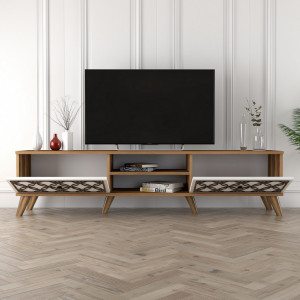 Comoda TV Salvador, Model Class, 180x44x35 cm, Nuc/Alb - Img 3