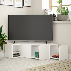 Comoda TV Salvador, Model Compact, 90x32x92 cm, Alb - Img 2