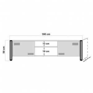 Comoda TV Salvador, Model Cosmo, 180x50x45 cm, Pin atlantic/Negru - Img 6