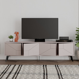 Comoda TV Salvador, Model Dune, 180x50x29.6 cm, Mocha deschis - Img 3