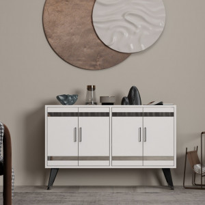 Comoda TV Salvador, Model İlda, 120x80x30 cm, Alb - Img 2