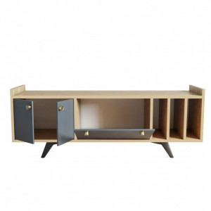 Comoda TV Salvador, Model Maribor, 150x40x62 cm, Nug/Antracit - Img 4