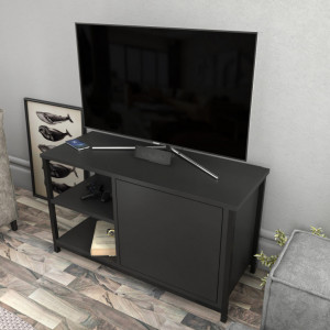 Comoda TV Salvador, Model Muskegon, 89.6x50.8x35.3 cm, Negru/Antracit - Img 3