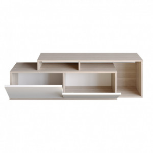 Comoda TV Salvador, Model Nexera, 149.8x42.9x35.3 cm, Stejar Cordoba/Alb - Img 4