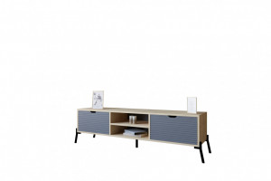 Comoda TV Salvador, Model Nost, 160x41x40 cm, Stejar safir/Antracit - Img 3