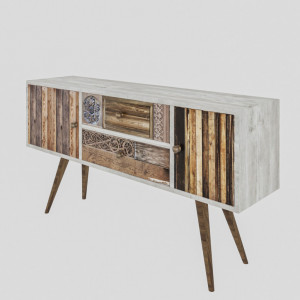 Comoda TV Salvador, Model Odense, 122x65x35 cm, Multicolor - Img 2