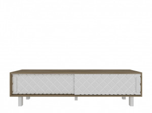 Comoda TV Salvador, Model Rob, 180x48.2x35 cm, Stejar/Alb - Img 3