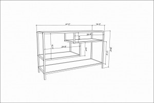 Comoda TV Salvador, Model Robbins, 120x75x39 cm, Negru/Antracit - Img 6