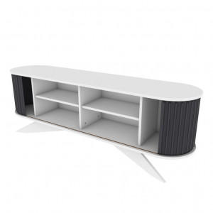 Comoda TV Salvador, Model Stor, 180x60x43 cm, Antracit/Alb - Img 2