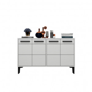 Comoda TV Salvador, Model Stria, 120x75x30 cm, Alb - Img 5