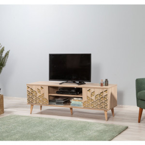 Comoda TV Salvador, Model Truva, 140x50x40 cm, Multicolor - Img 3