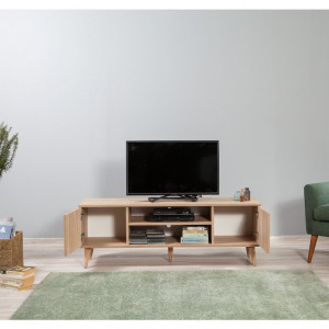 Comoda TV Salvador, Model Truva, 140x50x40 cm, Multicolor - Img 2