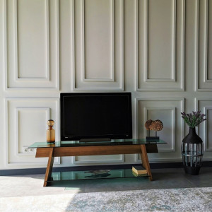 Comoda TV Salvador, Model TV202, 158x45x40 cm, Stejar - Img 4