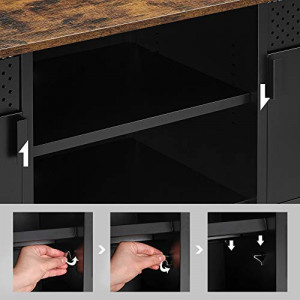 Comoda TV Songmics, Model Rios, 120x40x55 cm, Negru - Img 6