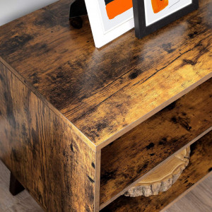 Comoda TV Vasagle, Model Burton, 140x40x45 cm, Maro Rustic - Img 6