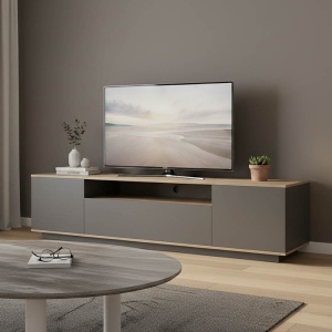 Comodă TV Winey, sonoma/antracit, 180x44.5x44.5 cm