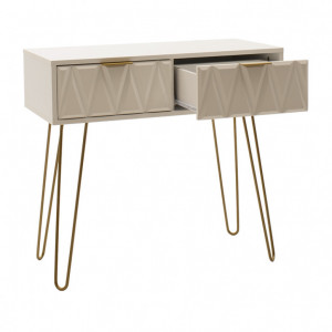 Consola Model Isla, Alb/Auriu, 80x39x74 cm - Img 2