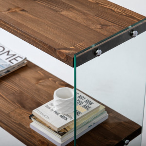 Consola Model Venedik, Nuc/Transparent, 90x30x80 cm - Img 2