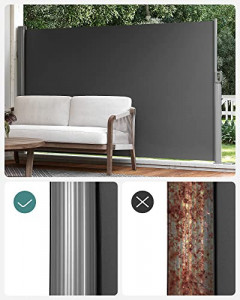 Copertina solara laterala, Songmics, Gri, 200x400 cm - Img 5