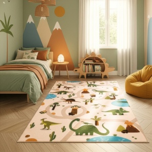 Covor Copii Coco Dino Planet Bej, 120 x 170 cm
