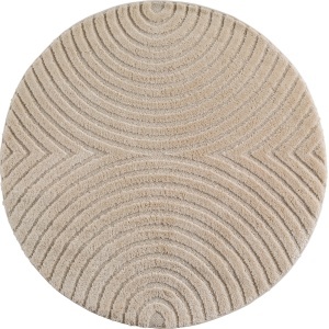 Covor Rotund VivaDeco Art V2, D160 cm, Bej, 100% Polipropilena, Fir 8 mm, 1900 g/mp, OEKO-TEX Standard 100 - Img 2