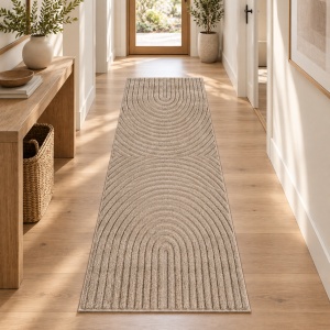 Covor tip Traversa VivaDeco Art V2, 80 x 250 cm, Bej, 100% Polipropilena, Fir 8 mm, 1900 g/mp, OEKO-TEX Standard 100