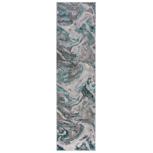 Covor traversă Marbled VERDE SMARALD 80X300 cm, Flair Rugs - Img 2