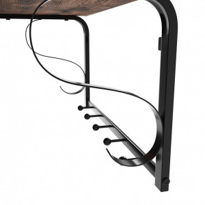 Cuier cu raft Model Gross, Maro Rustic/Negru, 60x30x31.7 cm - Img 7