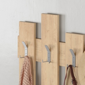Cuier de perete Model Wave, Stejar, 64x79x4 cm - Img 2
