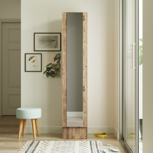 Cuier hol cu dulap Model Clayton, Stejar, 35.5x35.5x180 cm - Img 2