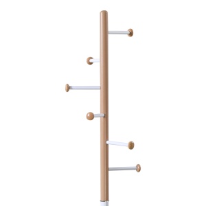Cuier Serea, alb/natural, 30x30x175 cm - Img 2