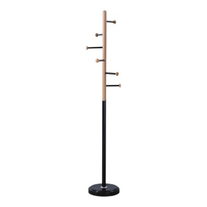 Cuier Serea, negru/natural, 30x30x175 cm