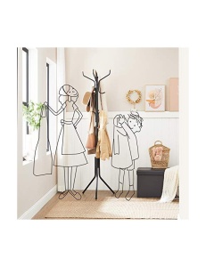 Cuier tip pom Model Wagner, Negru, 44x44x182 cm - Img 4
