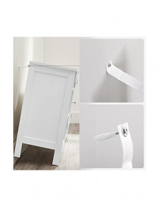 Dulap de depozitare pentru chiuveta, Vasagle, 2 usi, Alb, 90 x 30 x 60 cm - Img 7