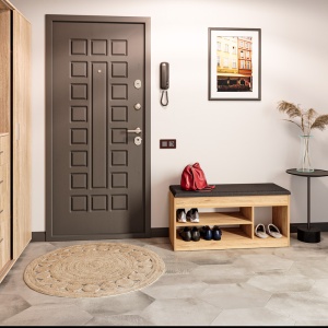 Dulap de pantofi Scarpiera, natural/antracit, 57.2x35.5x185.6 cm - Img 2