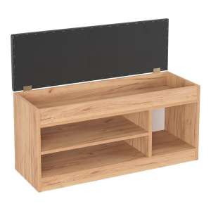 Dulap de pantofi Scarpiera, natural/antracit, 57.2x35.5x185.6 cm - Img 4