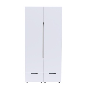 Dulap haine Afina, alb lucios, 100x57x213 cm - Img 5