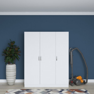 Dulap haine Model BA105, Alb, 145x55x181.8 cm - Img 1