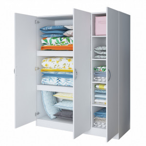 Dulap haine Model BA105, Alb, 145x55x181.8 cm - Img 2