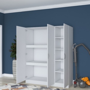 Dulap haine Model BA105, Alb, 145x55x181.8 cm - Img 10