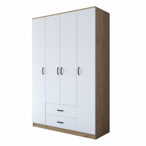 Dulap haine Model BA112, Stejar/Alb, 140x51.5x210 cm - Img 5